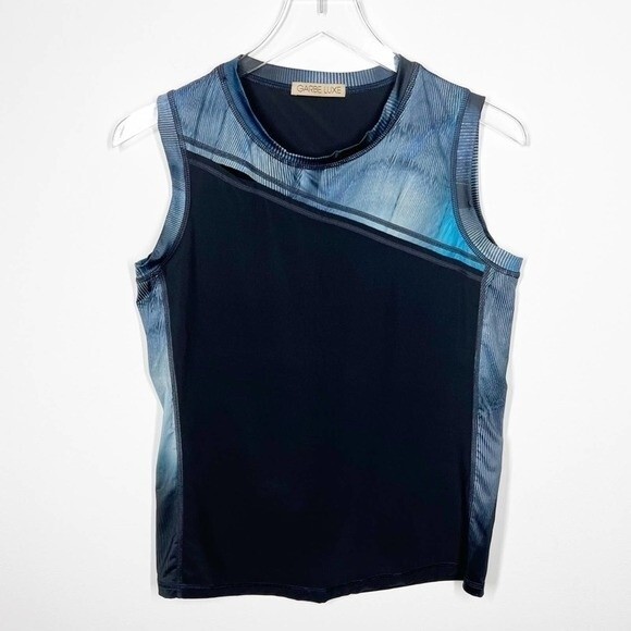 Garbe Luxe Women's Size Small Athletic Black‎ and Blue Tank Top - Picture 1 of 7
